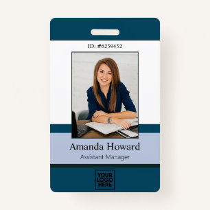 Professional Blue Custom Employee Photo ID Company ID Badge