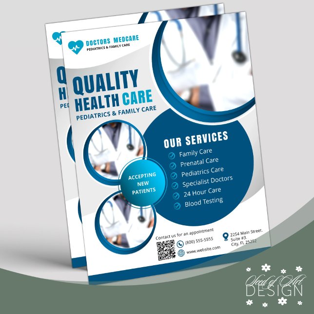 Professional Blue Health Medical Care Business Flyer (Creator Uploaded)