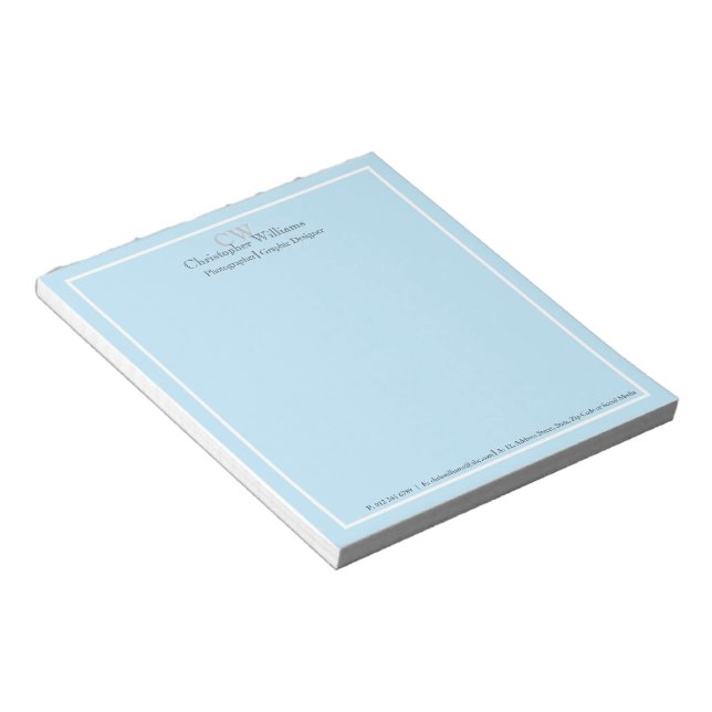 Professional Blue Minimalist Notepad (Angled)