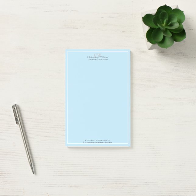 Professional Blue Minimalist Post-it Notes (Office)