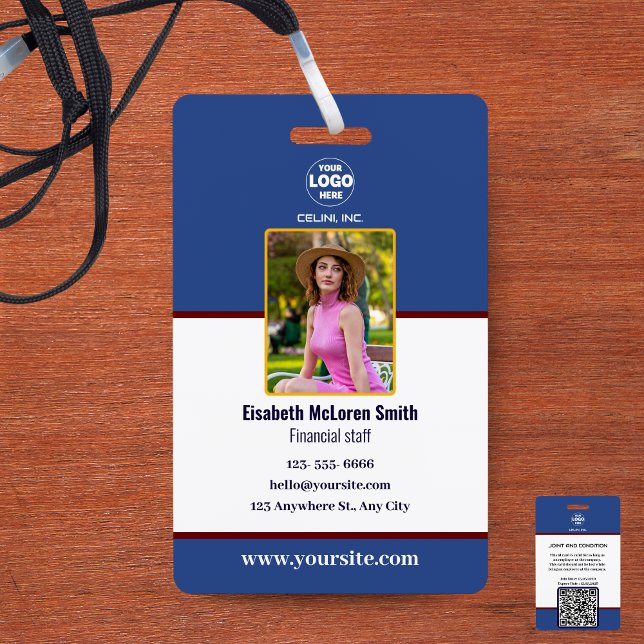 Professional Blue Security Badge: Photo & Company  ID Badge (Professional Blue Security Badge: Photo & Company Badge)