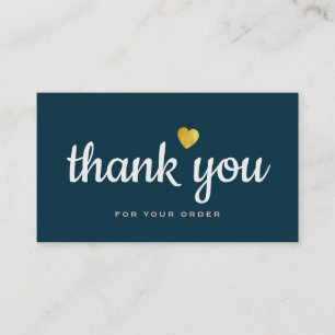 professional blue thank you business card