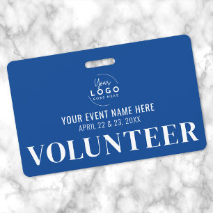 Professional Blue Volunteer ID Badge