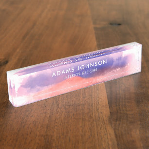 Professional Blue Watercolor Abstract Nameplate