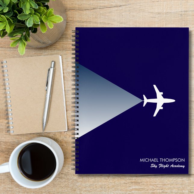 Professional Blue White Modern Stylish Aviation Notebook (Creator Uploaded)
