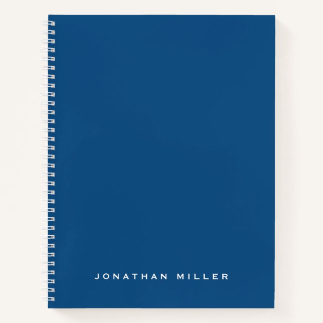 Professional Blue & White Personalised Name Notebook (Front)