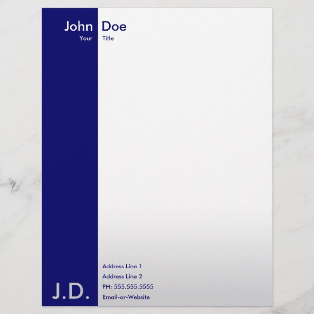 professional blues custom letterhead (Front)