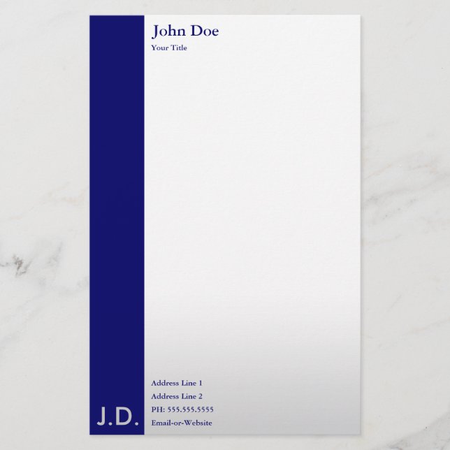 professional blues stationery (Front)