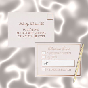 Professional Blush Foil Holiday Response Card