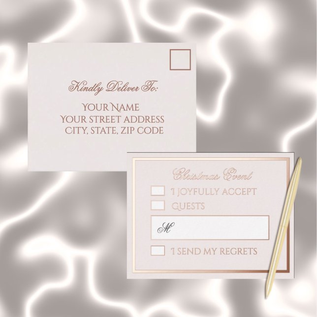 Professional Blush Foil Holiday Response Card (Creator Uploaded)