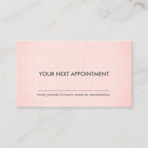 Professional Blush Linen Minimalist Appointment Business Card