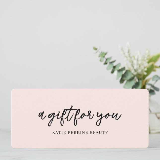 Professional Blush Pink Simple Gift Certificate (Standing Front)