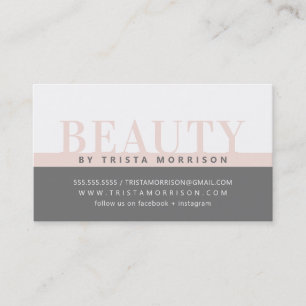 PROFESSIONAL bold job colour block grey blush pink Business Card