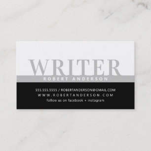 PROFESSIONAL bold job colour block pale grey black Business Card