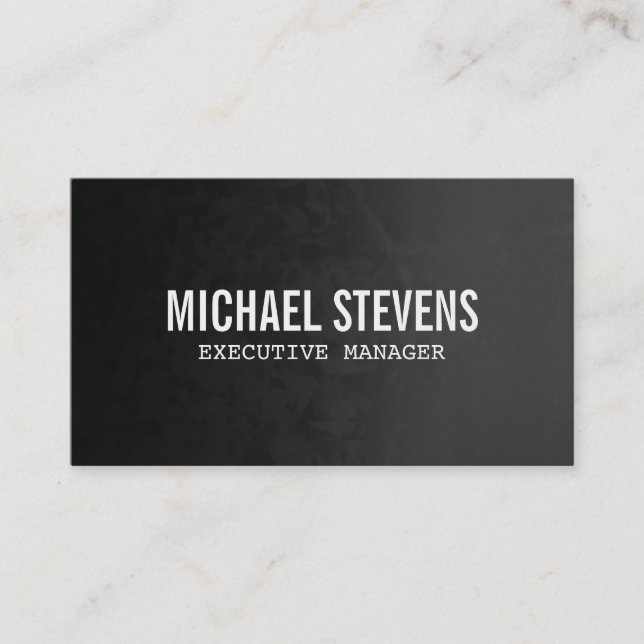 Professional Bold Text Grey Black Stylish Business Card (Front)