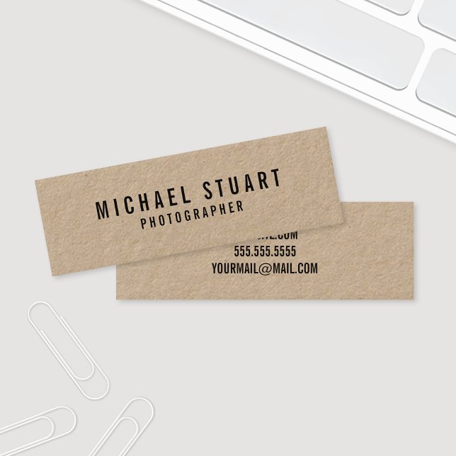 Professional Bold Text Kraft Paper Mini Business Card (Creator Uploaded)
