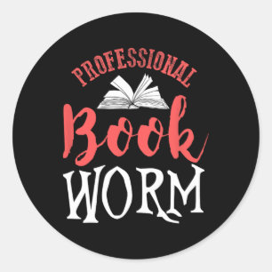 Professional Book Worm Classic Round Sticker
