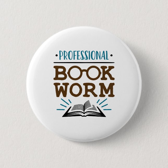 Professional Bookworm 6 Cm Round Badge (Front)