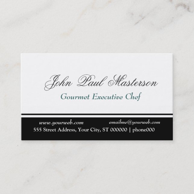 Professional  Border Sharp Black White Design Business Card (Front)