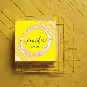 Professional Boutique Shop Beauty  Lemon Rose Square Business Card