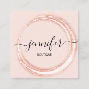 Professional Boutique Shop Beauty Makeup Pink Square Business Card