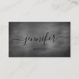 Professional Boutique Shop Grey Minimal Grunge Business Card