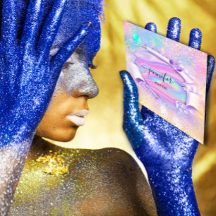 Professional Boutique Shop Name Glitter HolographB Square Business Card