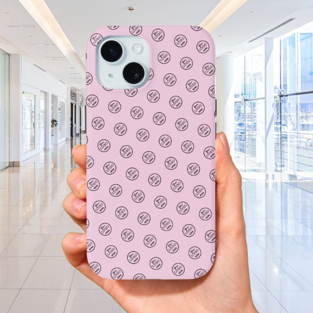 Professional Brand Pattern Logo Modern Pink iPhone 15 Case (Creator Uploaded)