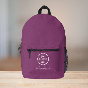 Professional Branding Berry Purple Promo Logo Printed Backpack