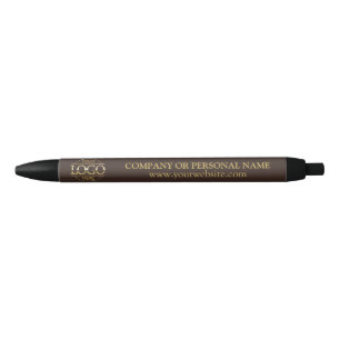 Professional Branding Corporate Brown & Gold Logo Blue Ink Pen