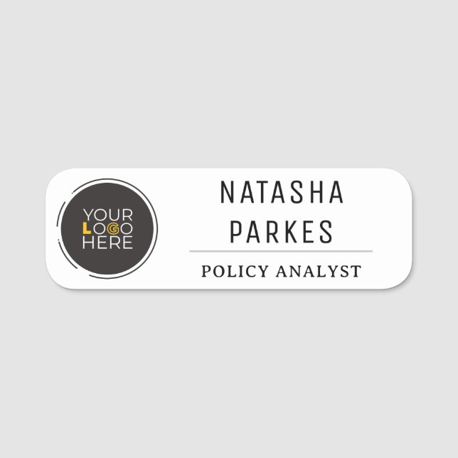 Professional Branding: Custom Logo Name Tag (Front)