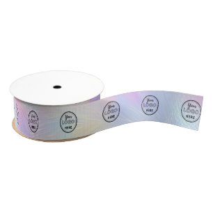 Professional Branding Iridescent Opal Stylish Logo Grosgrain Ribbon