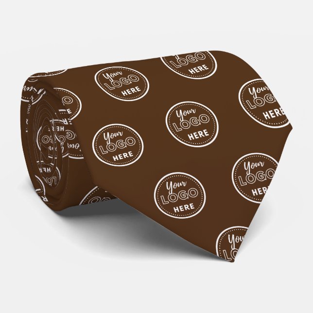 Professional Branding Minimal Dark Brown Logo Tie (Rolled)