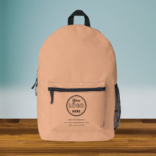 Professional Branding Minimal Orange Promo Logo Printed Backpack