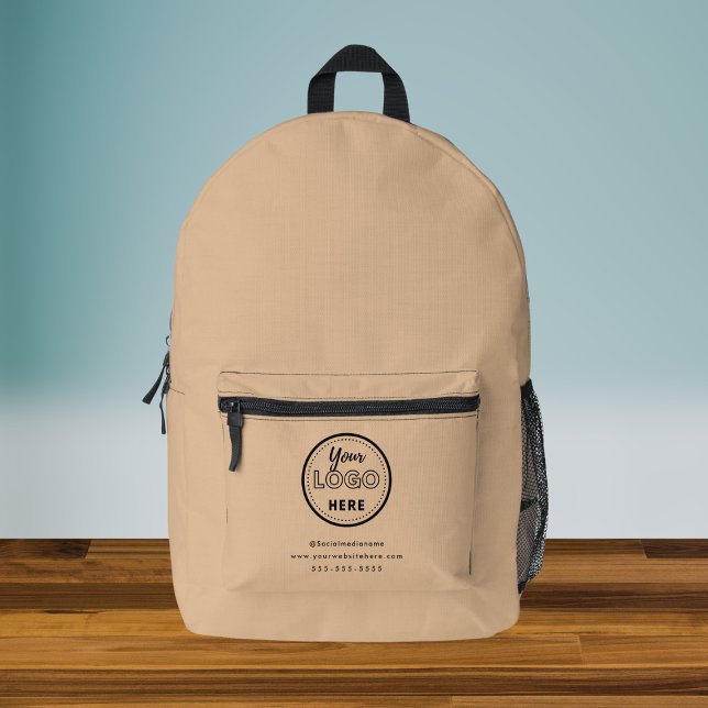 Professional Branding Minimal Rustic Promo Logo Printed Backpack (Creator Uploaded)