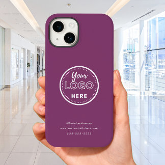 Professional Branding Minimalist Berry Purple Logo iPhone 15 Case