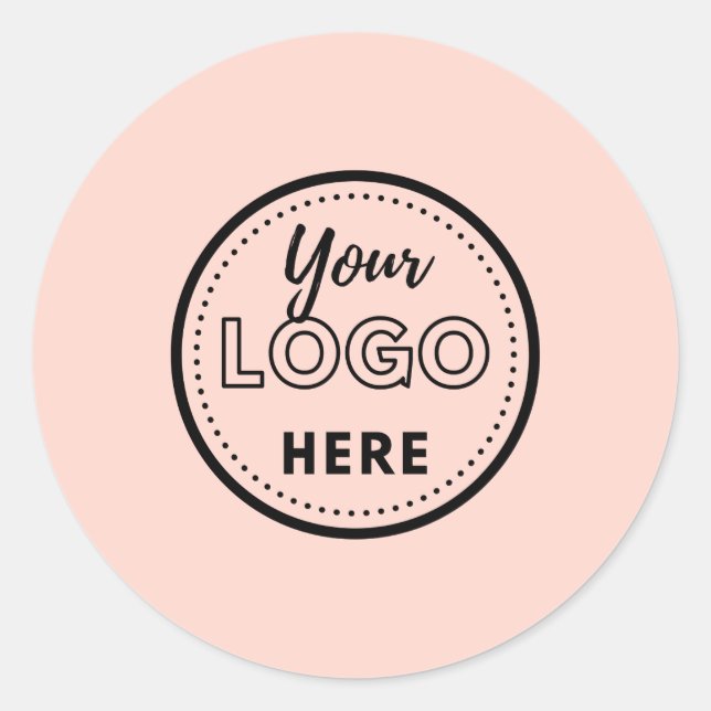 Professional Branding Minimalist Blush Pink Logo Classic Round Sticker (Front)