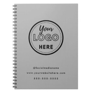 Professional Branding Minimalist Grey Promo Logo Notebook