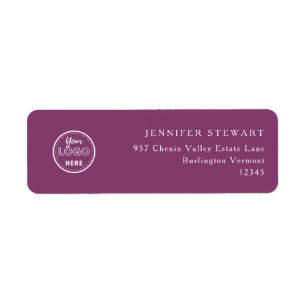 Professional Branding Minimalist Logo Berry Purple Return Address Label