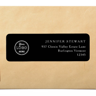 Professional Branding Minimalist Logo Black Return Address Label
