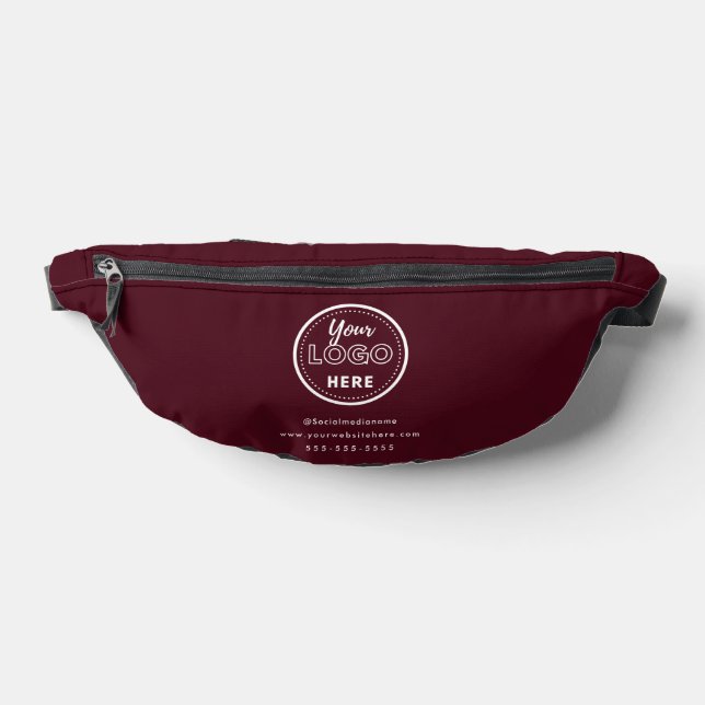Professional Branding Minimalist Logo Burgundy Bum Bags (Lay Down)