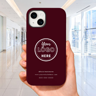 Professional Branding Minimalist Logo Burgundy Case-Mate iPhone 14 Case