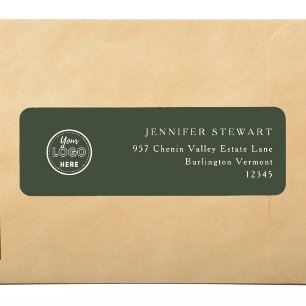 Professional Branding Minimalist Logo Forest Green Return Address Label