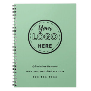 Professional Branding Minimalist Logo Mint Green Notebook