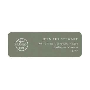 Professional Branding Minimalist Logo Sage Green Return Address Label