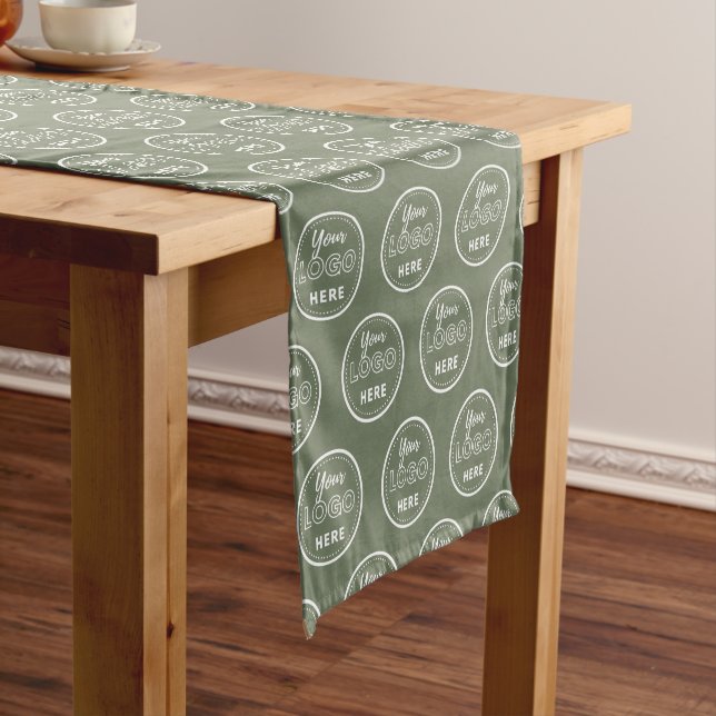 Professional Branding Minimalist Logo Sage Green Short Table Runner (In Situ)