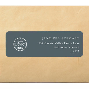 Professional Branding Minimalist Logo Trendy Grey Return Address Label