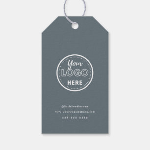 Professional Branding Minimalist Navy Promo Logo Gift Tags