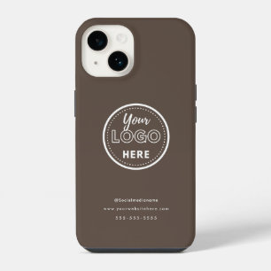 Professional Branding Minimalist Promo Logo Brown iPhone 14 Case