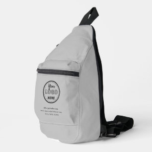 Professional Branding Minimalist Promo Logo Gray Sling Bag